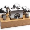 Set 7 embutidores jumbo pulidos más dado en base de madera
